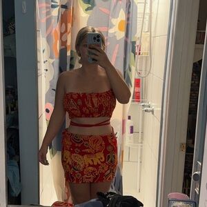 2 piece top and skirt set